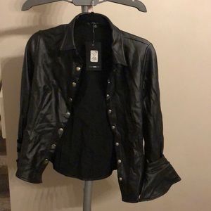 Faux leather shirt